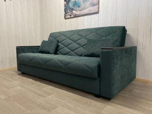 Диван Престиж-15 НПБ+МДФ, велюр Sensey bottle green в Талице - talica.magazin-mebel74.ru | фото