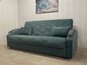 Диван Престиж-16 НПБ+МДФ, велюр Sensey bottle green в Талице - talica.magazin-mebel74.ru | фото