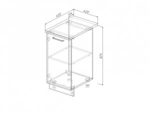 Н 40 Модуль нижний Без Столешницы МН 40 в Талице - talica.magazin-mebel74.ru | фото