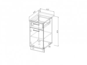 НЯ 40 Модуль нижний Без Столешницы 1 ящик/дверка МНЯ 40 в Талице - talica.magazin-mebel74.ru | фото