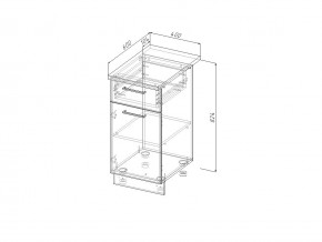 НЯ 40 Модуль нижний Без Столешницы 1 ящик/дверка МНЯ 40 в Талице - talica.magazin-mebel74.ru | фото