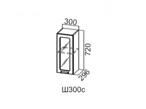 Ш300с/720 Шкаф навесной 300/720 (со стеклом) в Талице - talica.magazin-mebel74.ru | фото