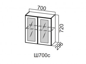 Ш700с/720 Шкаф навесной 700/720 (со стеклом) в Талице - talica.magazin-mebel74.ru | фото