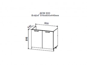 Шкаф нижний ДСМ800 под мойку в Талице - talica.magazin-mebel74.ru | фото